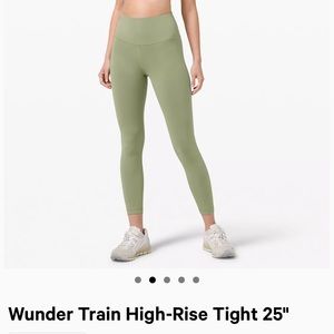 Wunder Train high rise tight 25” willow green s 4